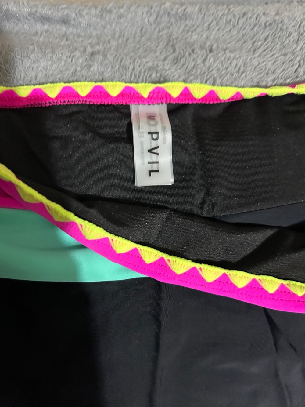 NWT Popvil Black Swim Set with Neon Pink and Aqua Trim - Picture 12 of 12